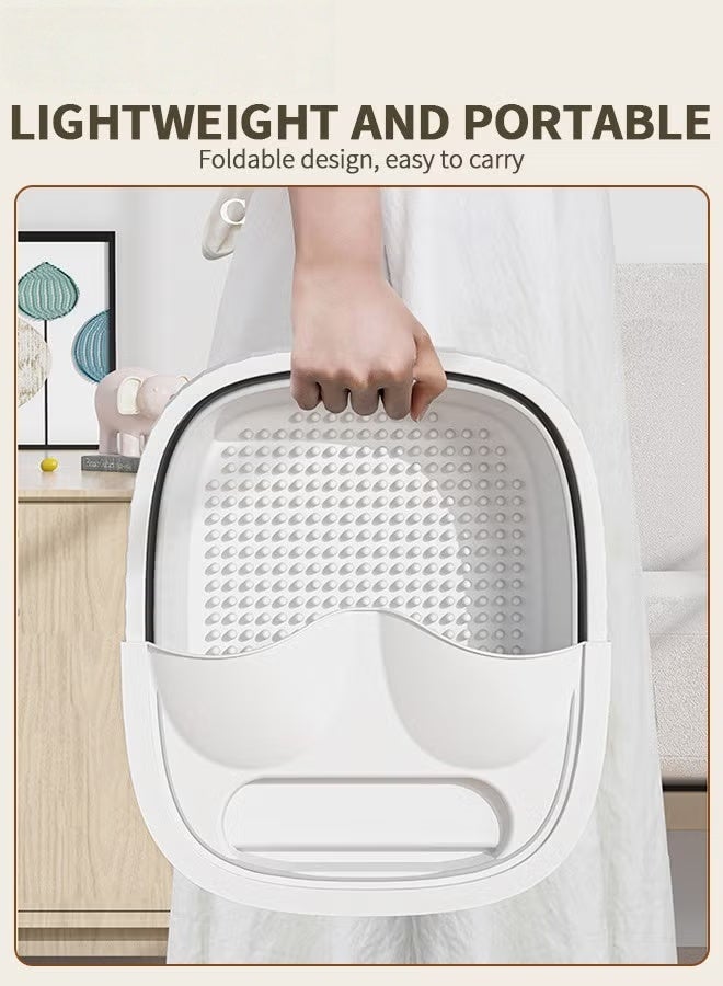 EETU Foldable Footbath Basin,Portable Foldable Footbath Basin,Portable Foot Soaking Tub Massager SPA Soak Tub Massage Basin With Footstool And Cover,For Pedicure MassageFoot Soaking Tub SPA Massage Basin With Footstool And Cover,For Pedicure Massage - Image 3